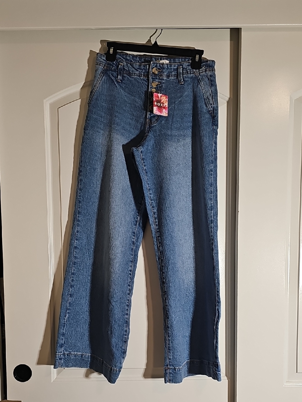 Roxy Mid-Blue Wide-Leg High-Rise Jeans